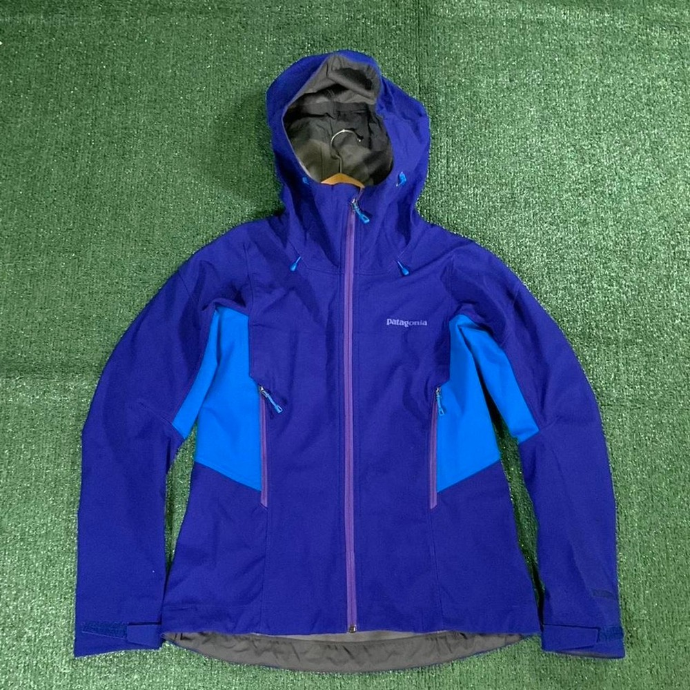 Patagonia Windstopper Jacket Womens Small Purple Blue Good Hooded Softshell